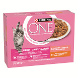 Purina One Kattenvoer Junior Kip & Zalm 8 x 85 gr