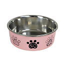 Voer- en Drinkbak Pawprint Roze