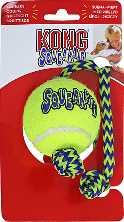 Kong Squeakair Ball with Rope M