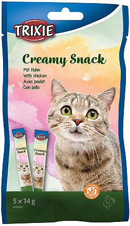 TRIXIE kattensnack creamy met kip <br>5 x 14 gr