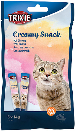 TRIXIE kattensnack creamy met garnalen <br>5 x 14 gr