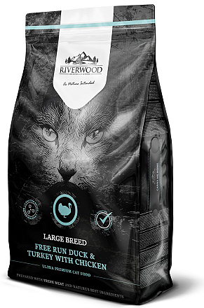 Riverwood kattenvoer Large Breed Duck & Turkey 6 kg