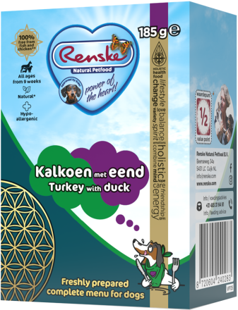 Renske Vers hondenvoer Kalkoen met Eend 185 gr