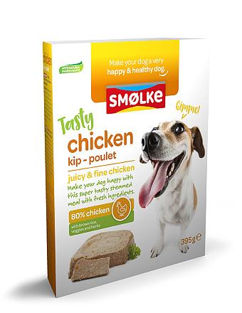 Smølke hondenvoer Vers Gestoomd Kip <br>395 gr