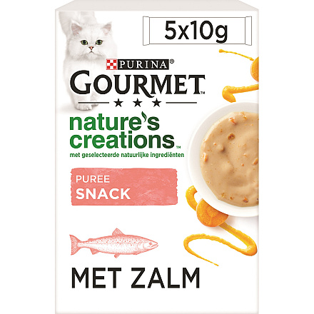 Gourmet Nature's Creations Puree Zalm/Wortel 5 x 10 gr