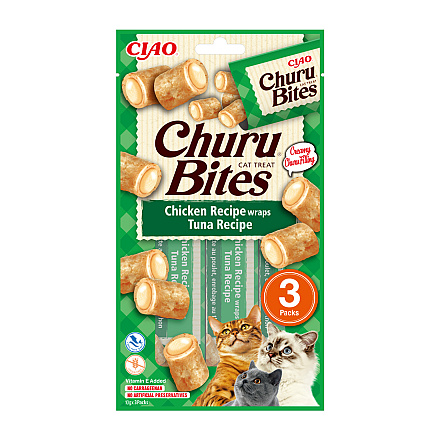 Inaba Churu Bites Chicken Wraps Tuna <br>3 x 10 gr