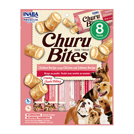 Inaba Churu Bites Chicken Wraps Chicken & Salmon 8 x 12 gr
