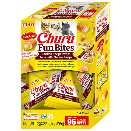 Inaba Churu Fun Bites Chicken Wraps Tuna & Cheese 8 x 12 gr