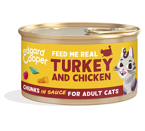 Edgard & Cooper kattenvoer Kalkoen & Kip Chunks 85 gr