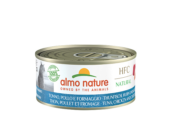 Almo Nature kattenvoer HFC Tonijn, Kip & Kaas 150 gr