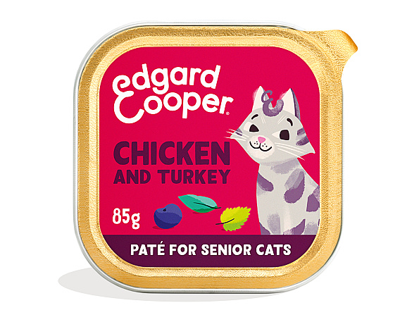 Edgard & Cooper kattenvoer Senior Kip & Kalkoen Paté 85 gr