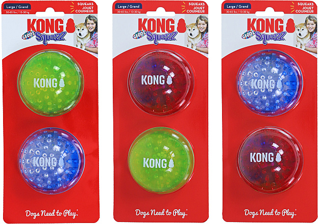 Kong Squeez Geods Bal Assorti L 2 st